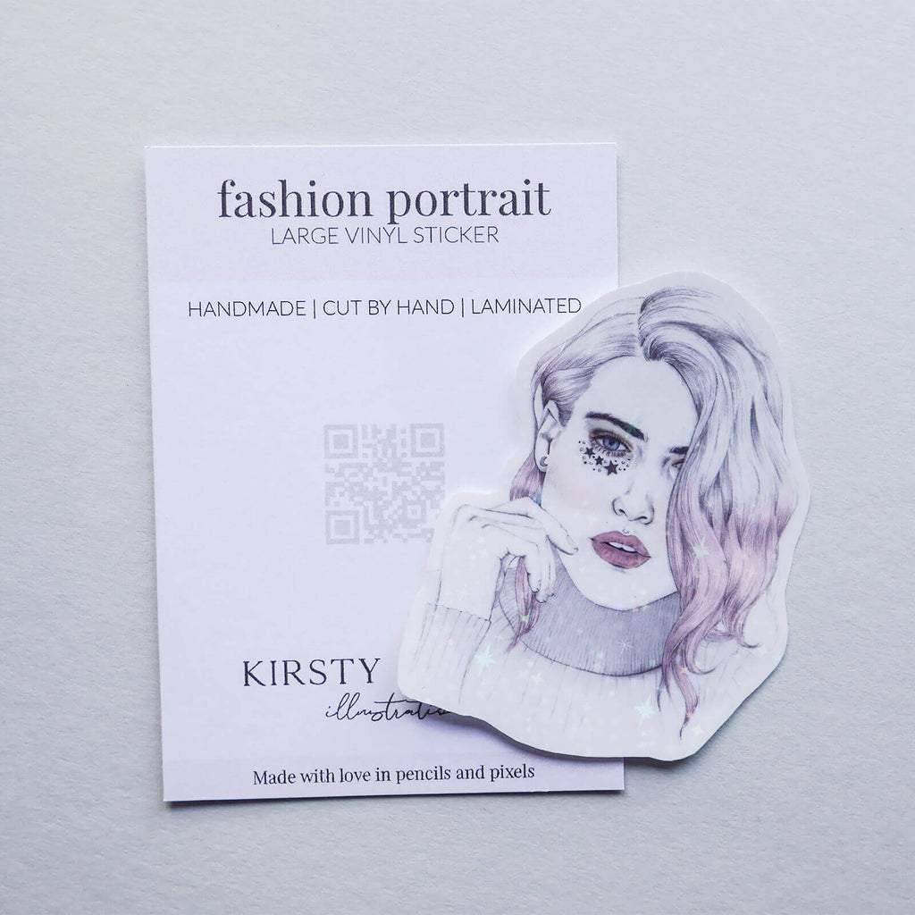 'Luna Moon' Portrait Vinyl Sticker image 2