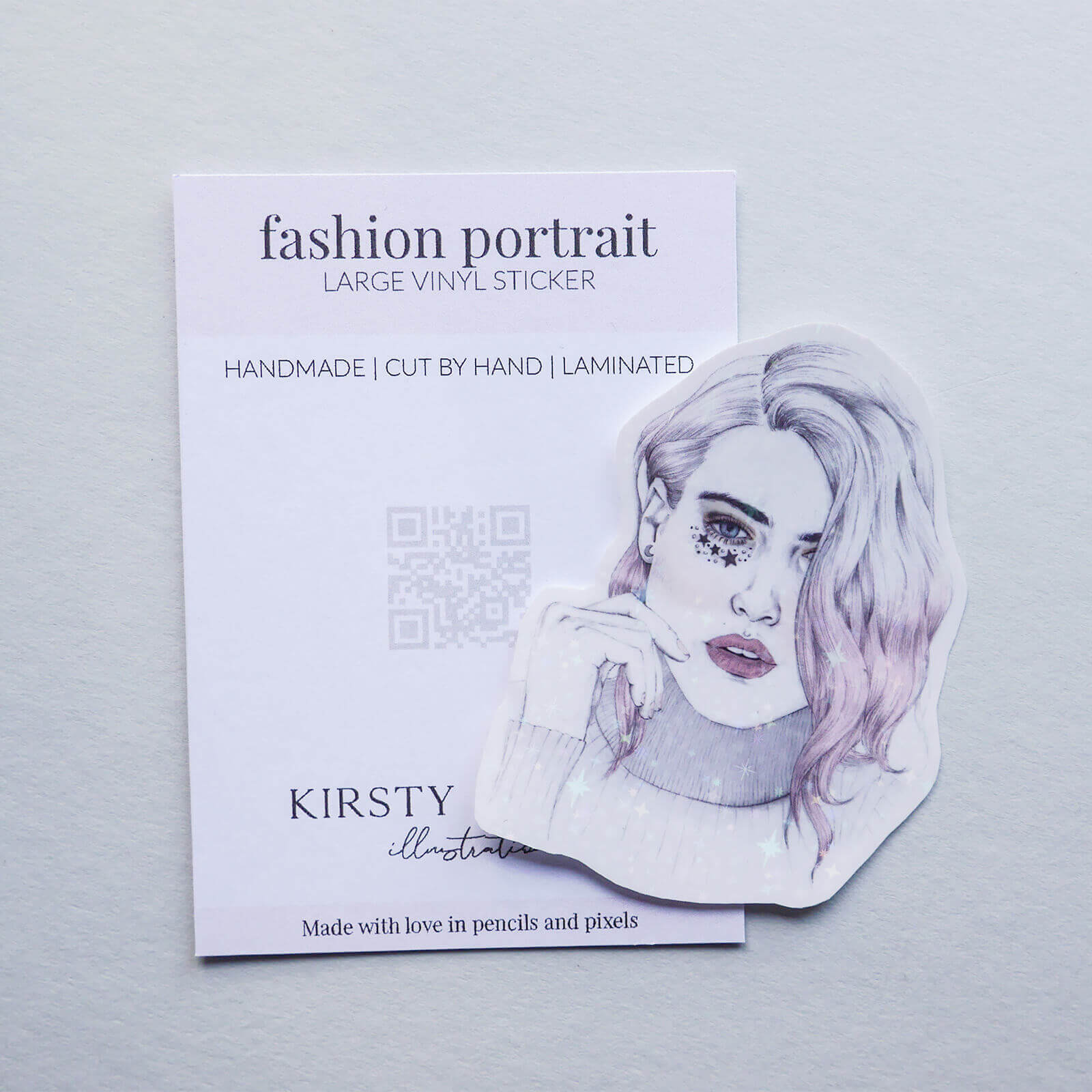 'Luna Moon' Portrait Vinyl Sticker image 2