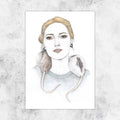 Illustration woman with rat - art print image 0
