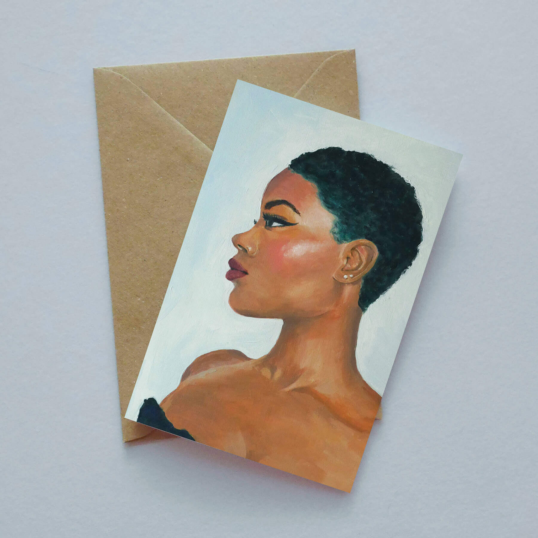 Profile painted greeting card image 0