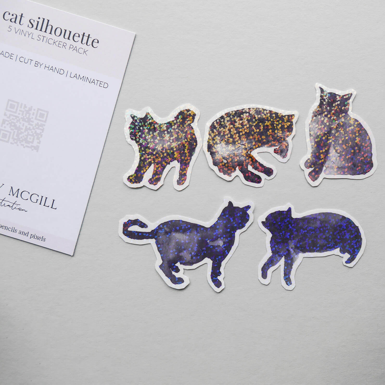 Cat Silhouette - Vinyl Sticker Pack image 3