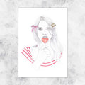 illustration heart lollipop - art print image 0