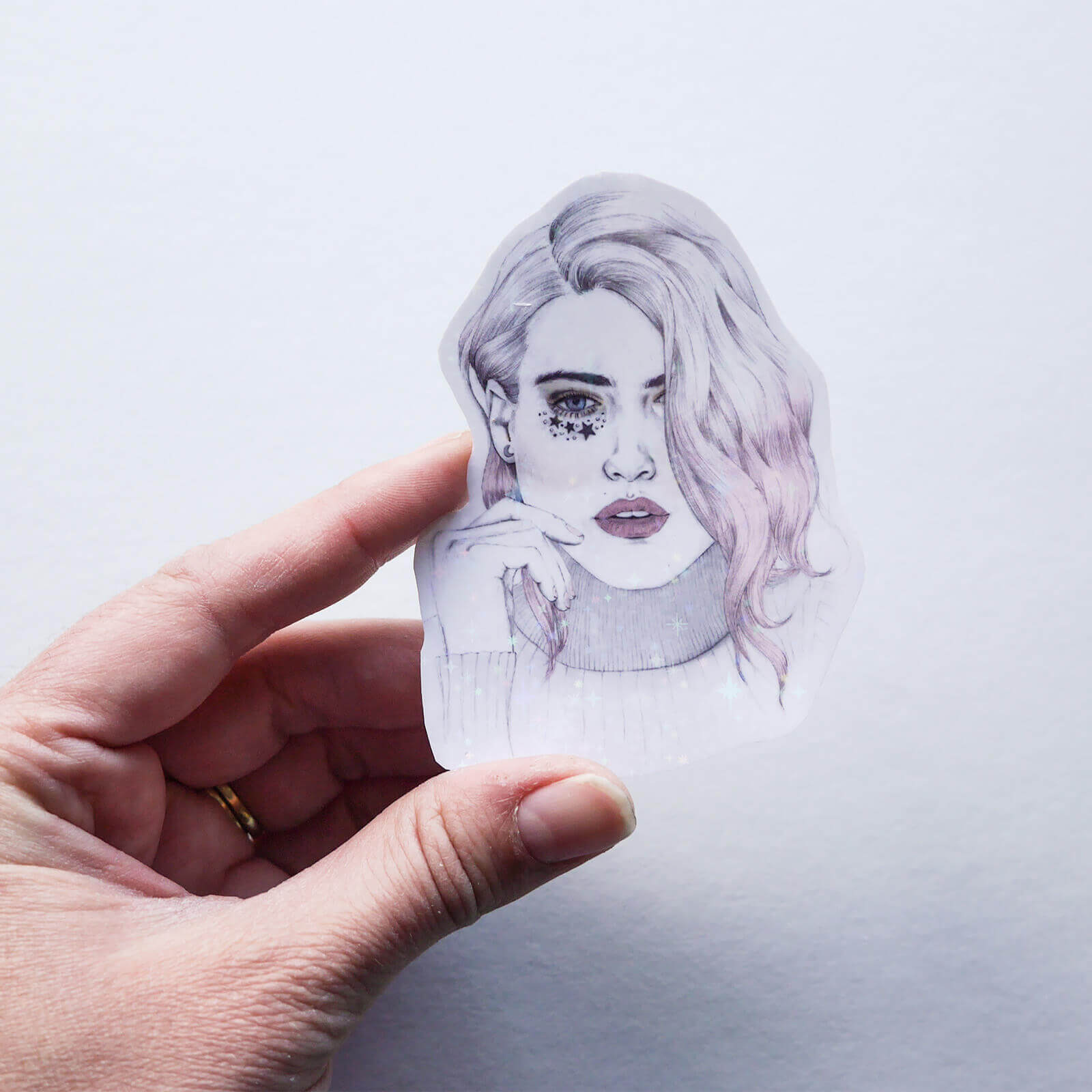 'Luna Moon' Portrait Vinyl Sticker image 3