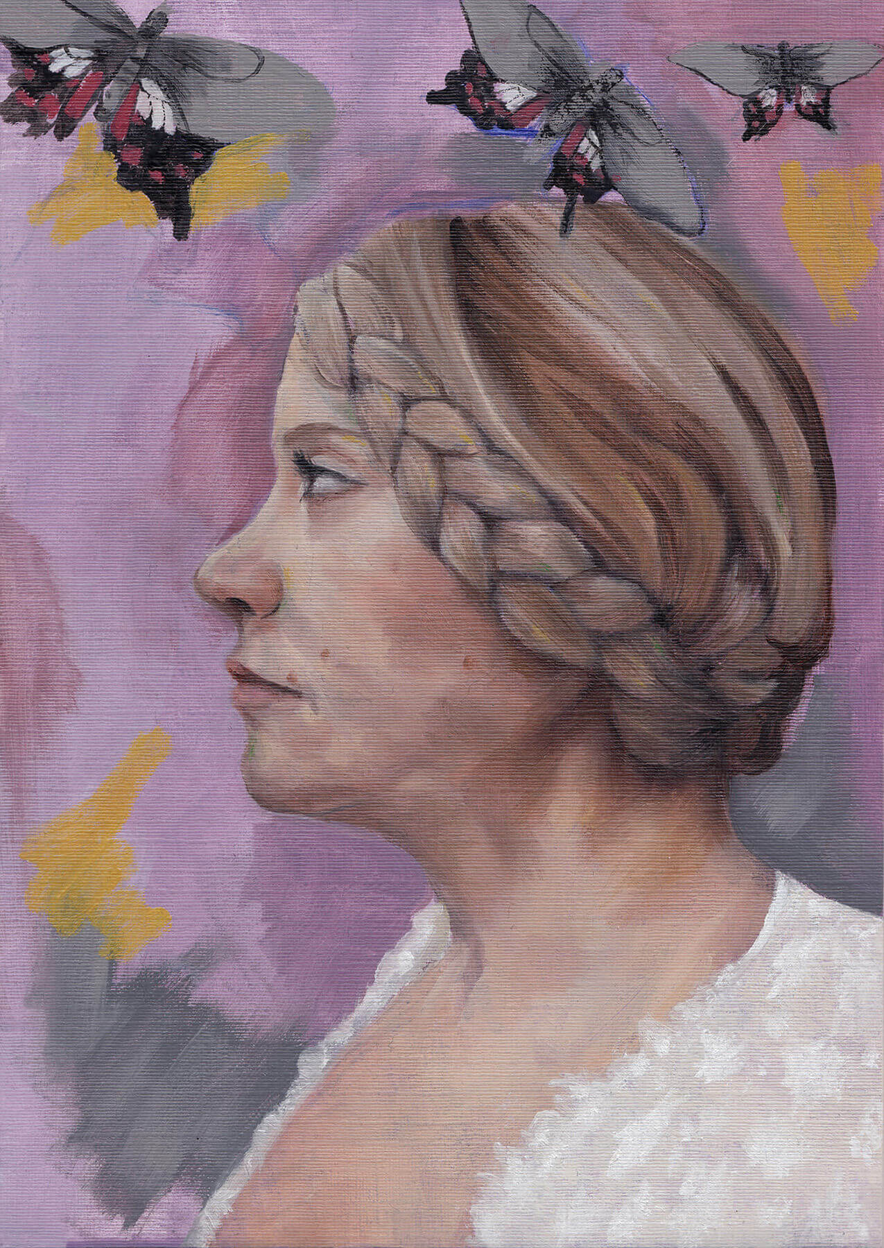 Moth Dance - A4 Original Oil Painting image 0