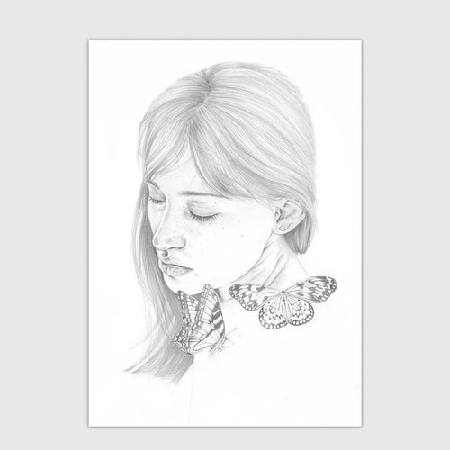 Butterfly A4 illustration giclee fine art print image 0