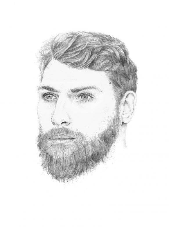 Bearded Man - A4 Original Drawing image 0