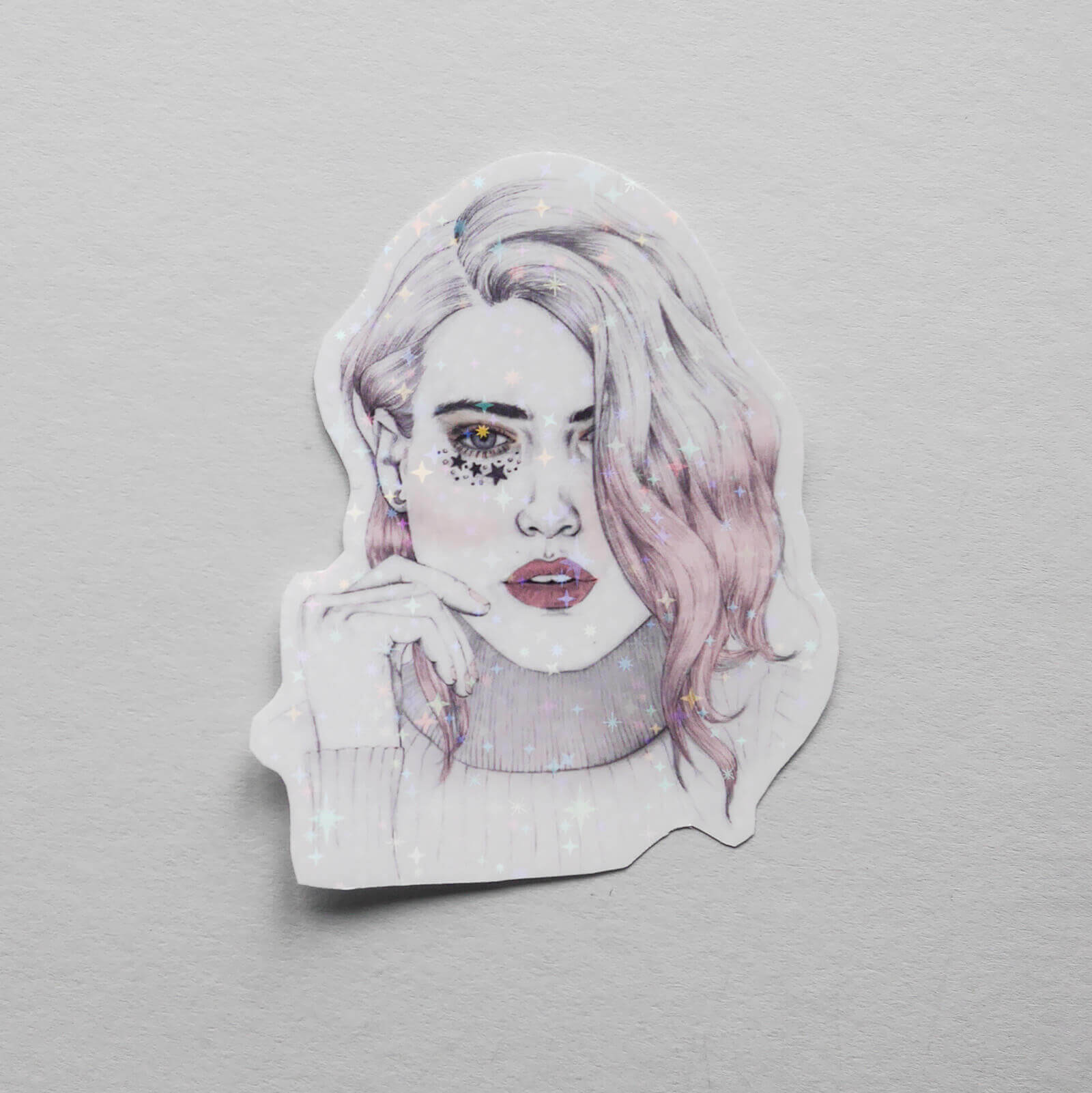 'Luna Moon' Portrait Vinyl Sticker image 1