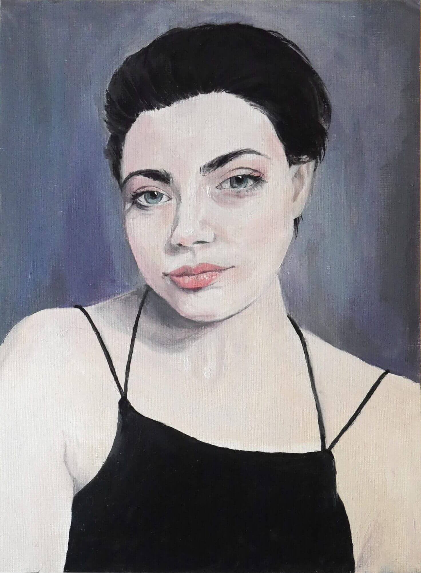 Portrait Study 1 - A4 Original Painting image 0