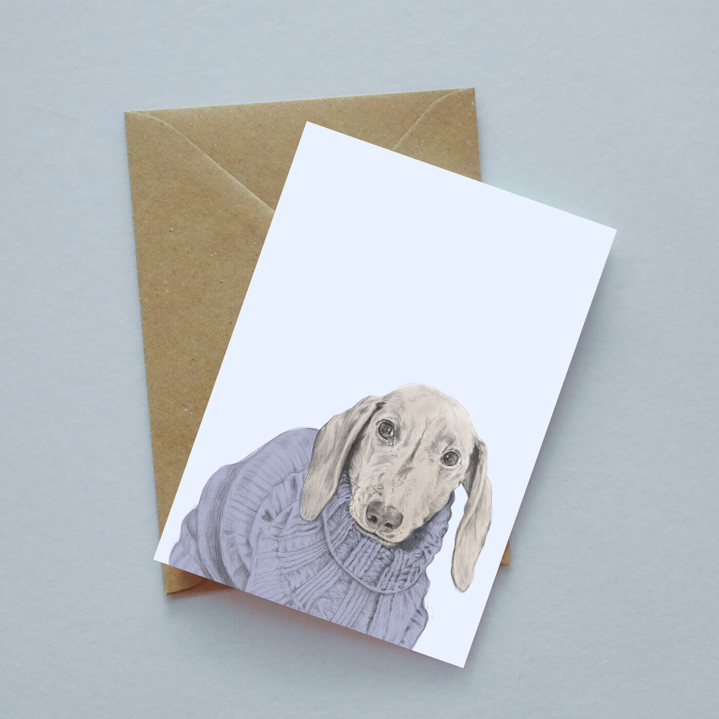 Daschund illustrated greeting card image 0