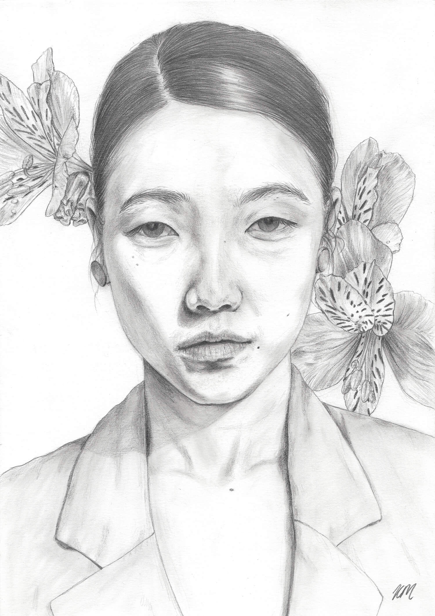 Female Gaze - A4 Original Drawing image 0