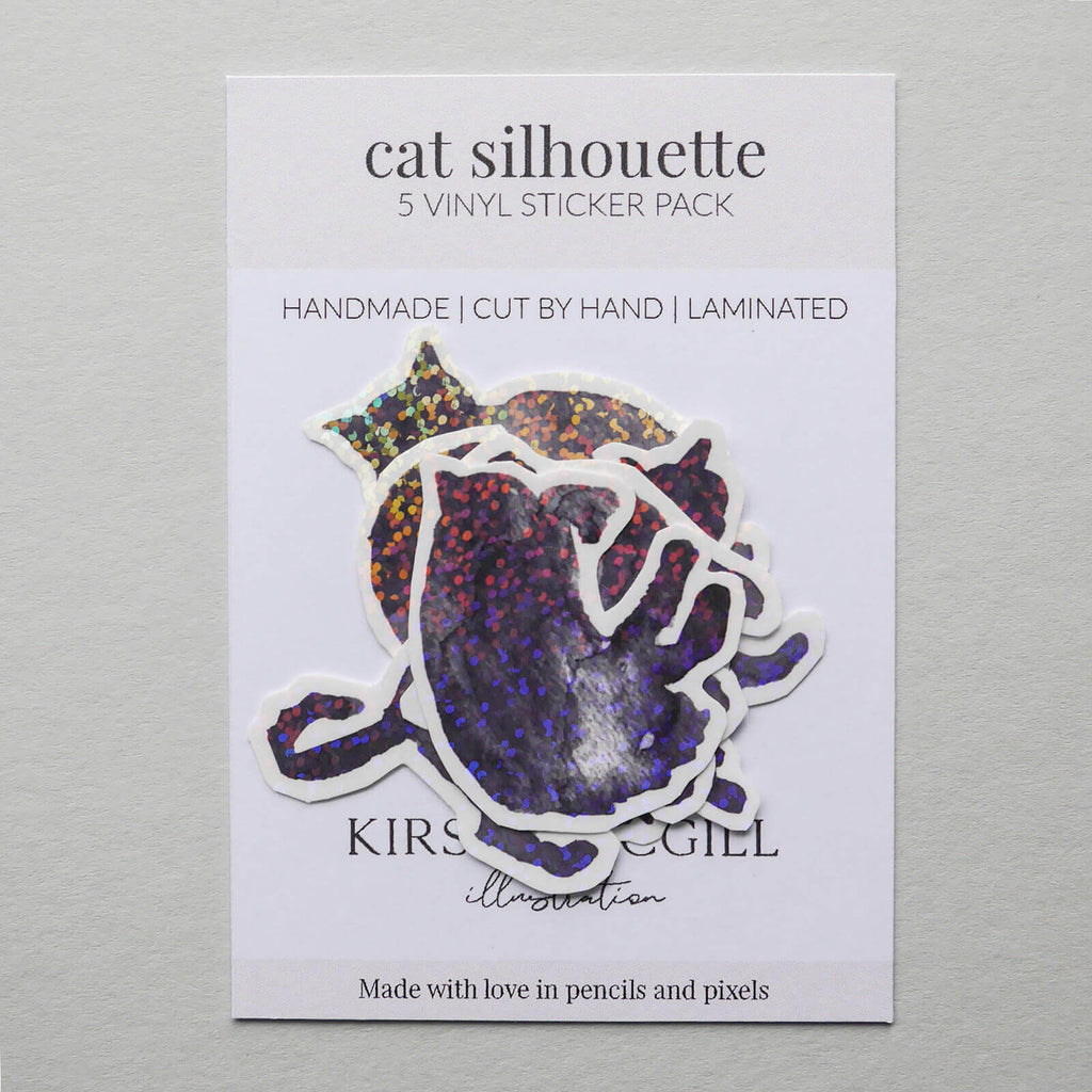 Cat Silhouette - Vinyl Sticker Pack image 1