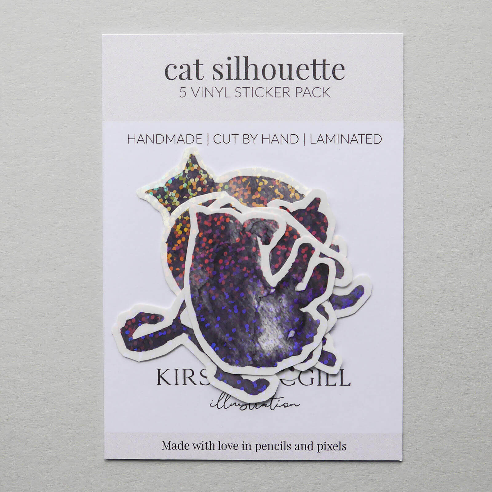 Cat Silhouette - Vinyl Sticker Pack image 1