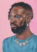 Man with a pearl earring - A4 Original Oil Painting image 0