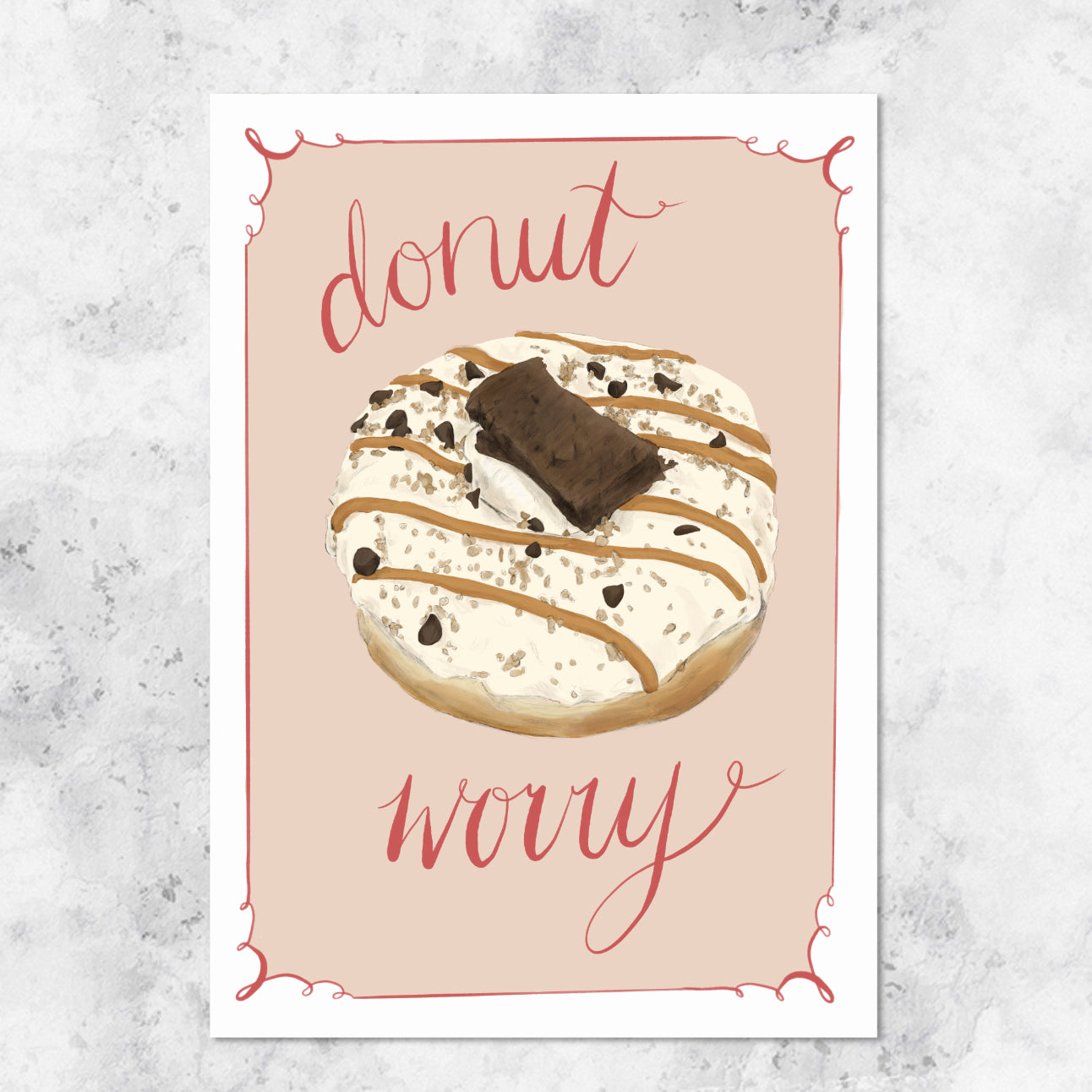 Donut Worry illustration - art print