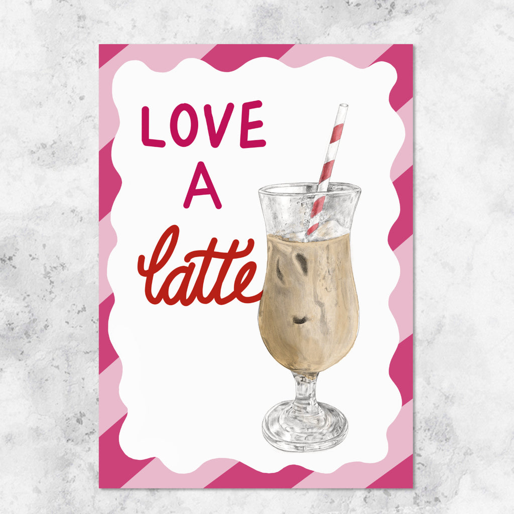Love a Latte illustration - art print