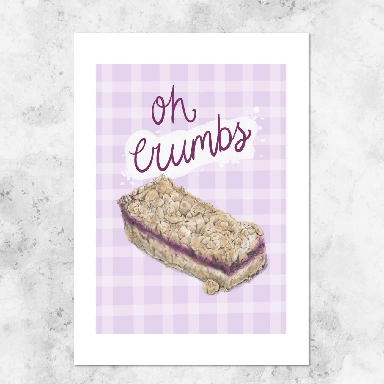 'Oh crumbs' crumble illustration - art print