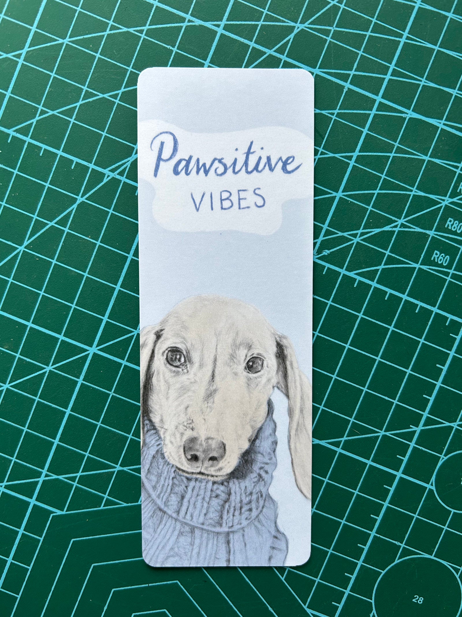 Pawsitive Vibes Daschund Bookmark