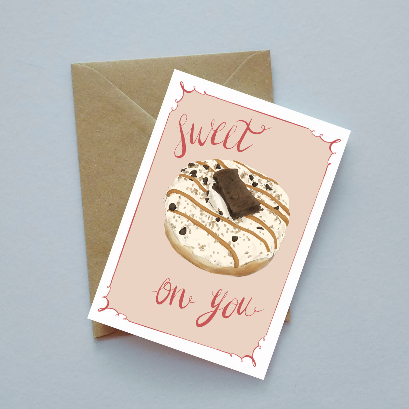 Donut - Sweet on You illustrated greeting card image 0