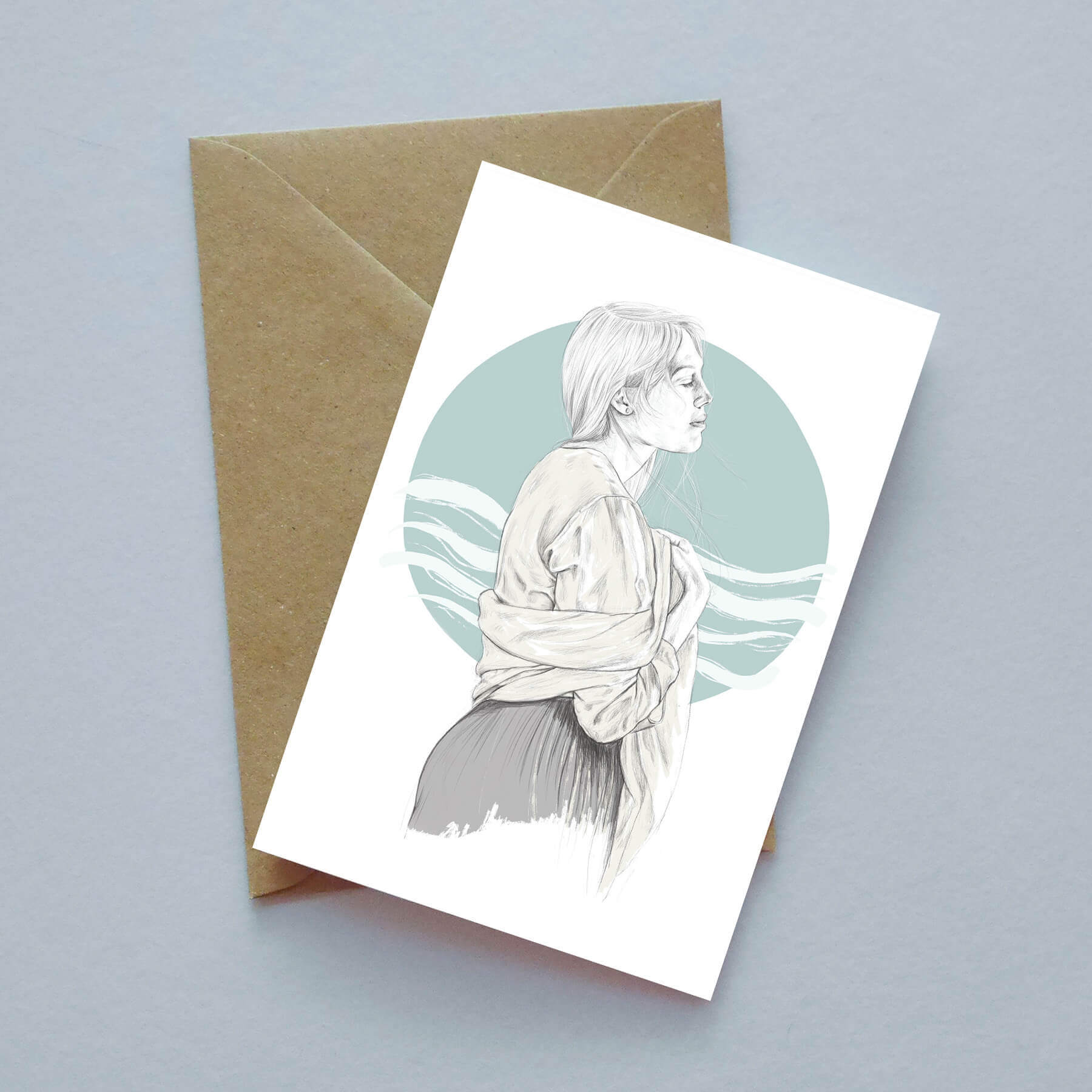 Serene illustrated greeting card image 0