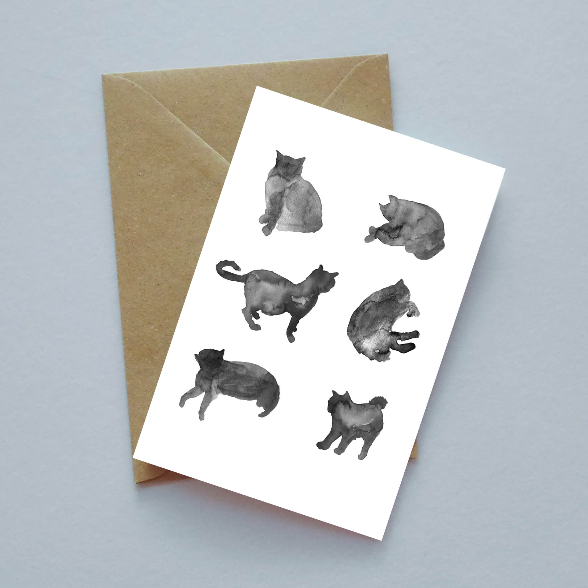 Cats illustrated greeting card image 0