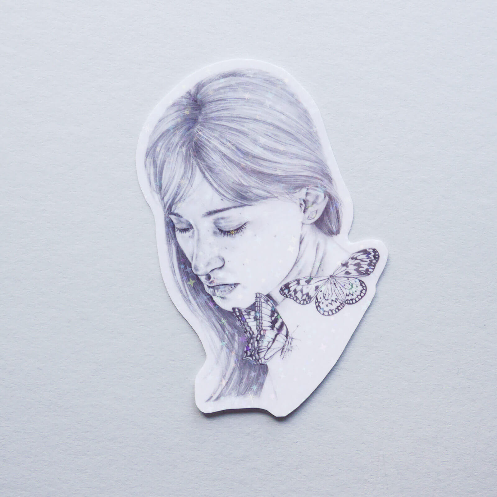 'Butterfly' Portrait Vinyl Sticker image 3