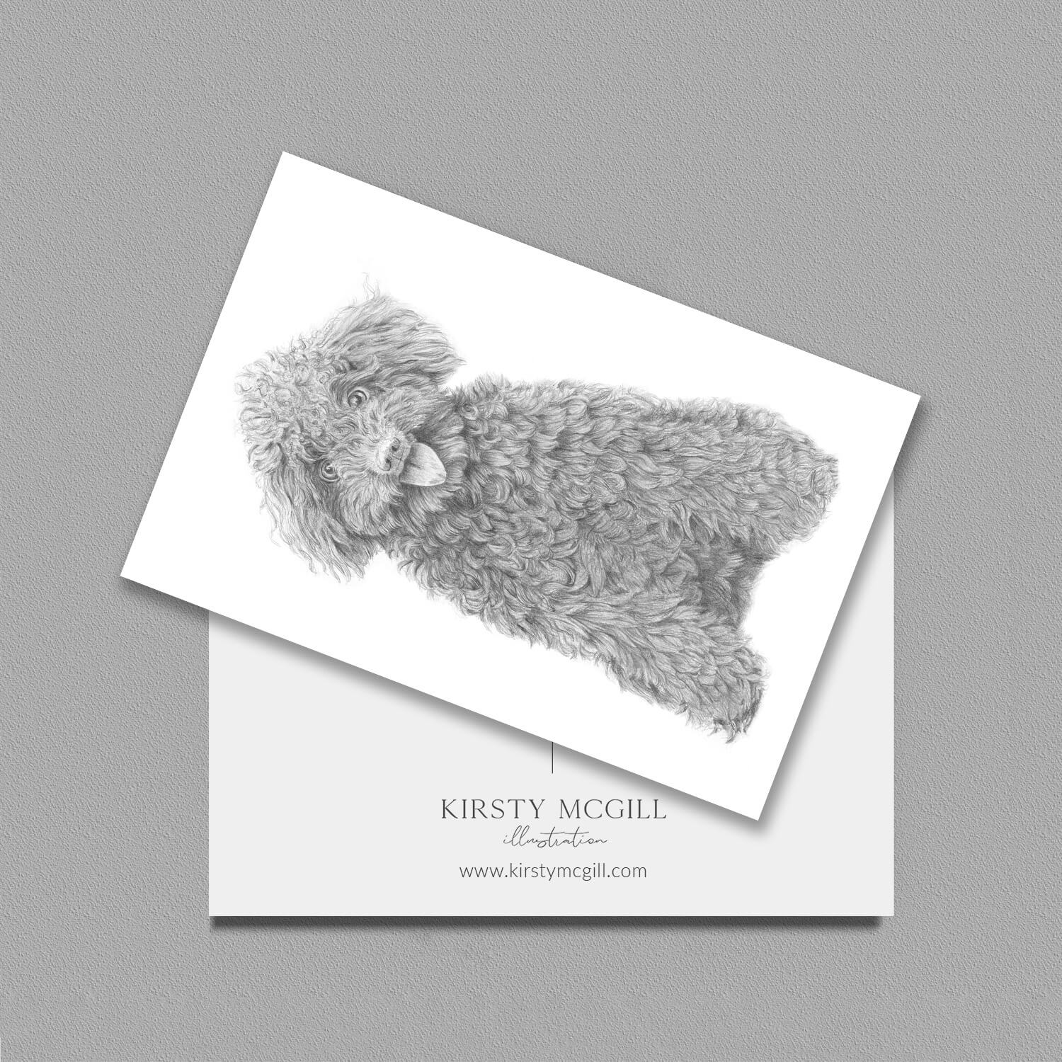 Curly dog postcard image 0