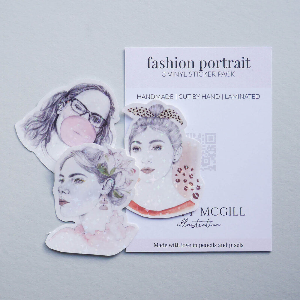 Portrait Set 3 - Vinyl Sticker Pack image 0