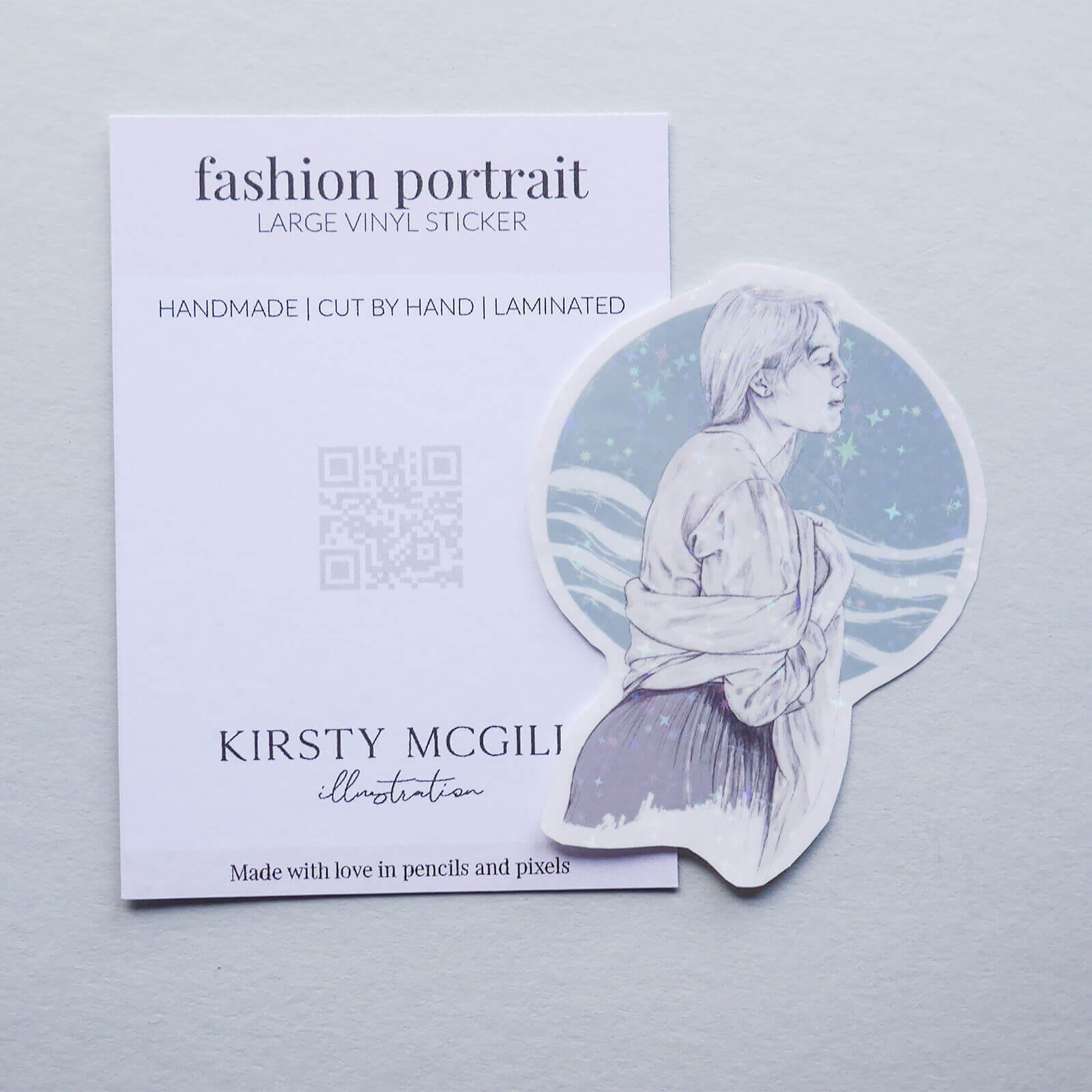 'Serene' Portrait Vinyl Sticker image 1