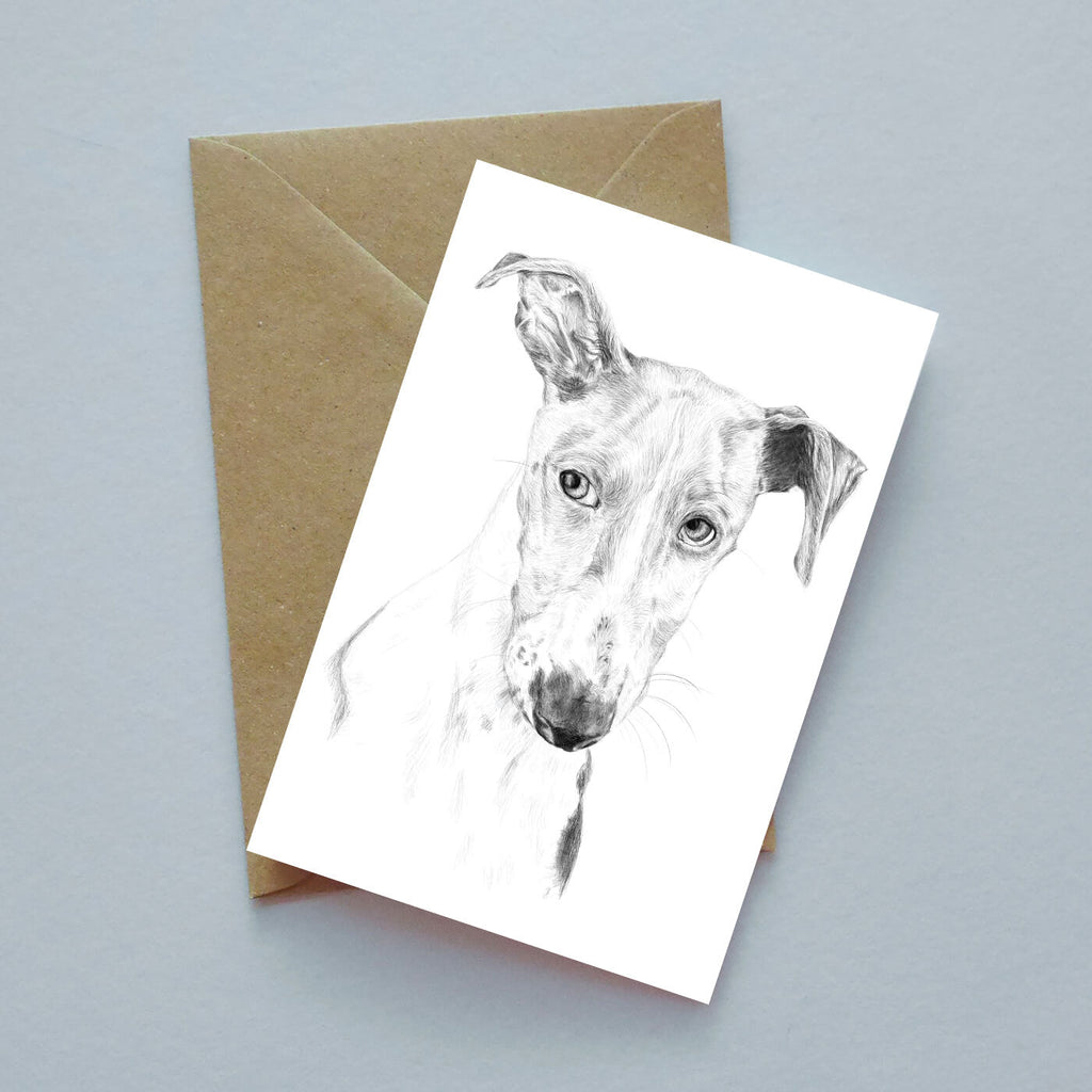 Greyhound illustrated greeting card image 0