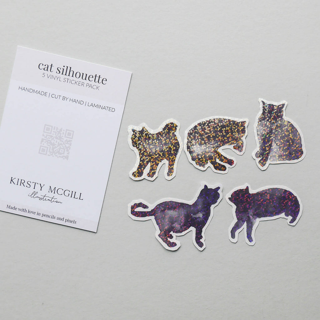 Cat Silhouette - Vinyl Sticker Pack image 0