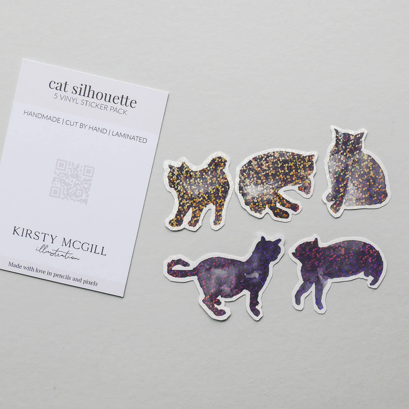 Cat Silhouette - Vinyl Sticker Pack image 0