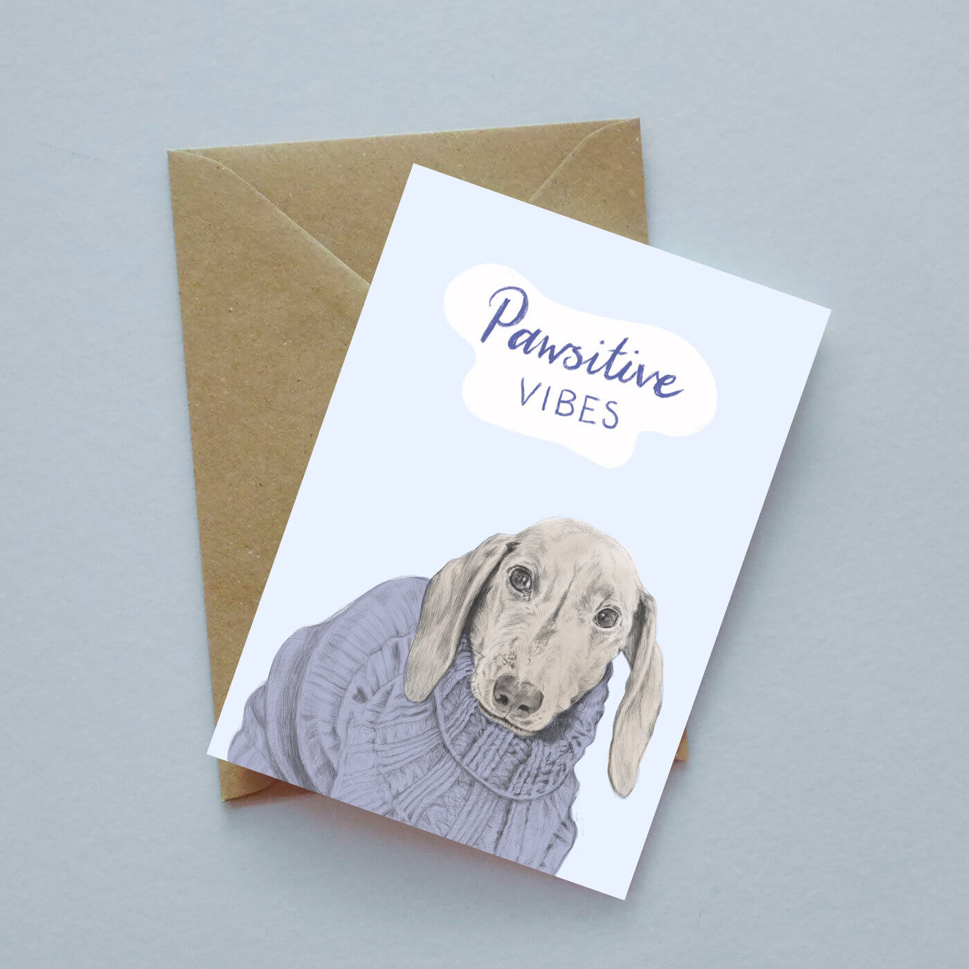Daschund illustrated greeting card image 0