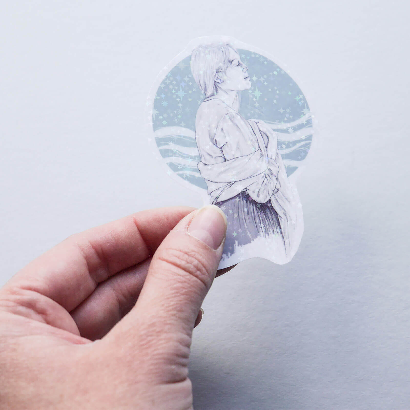 'Serene' Portrait Vinyl Sticker image 0