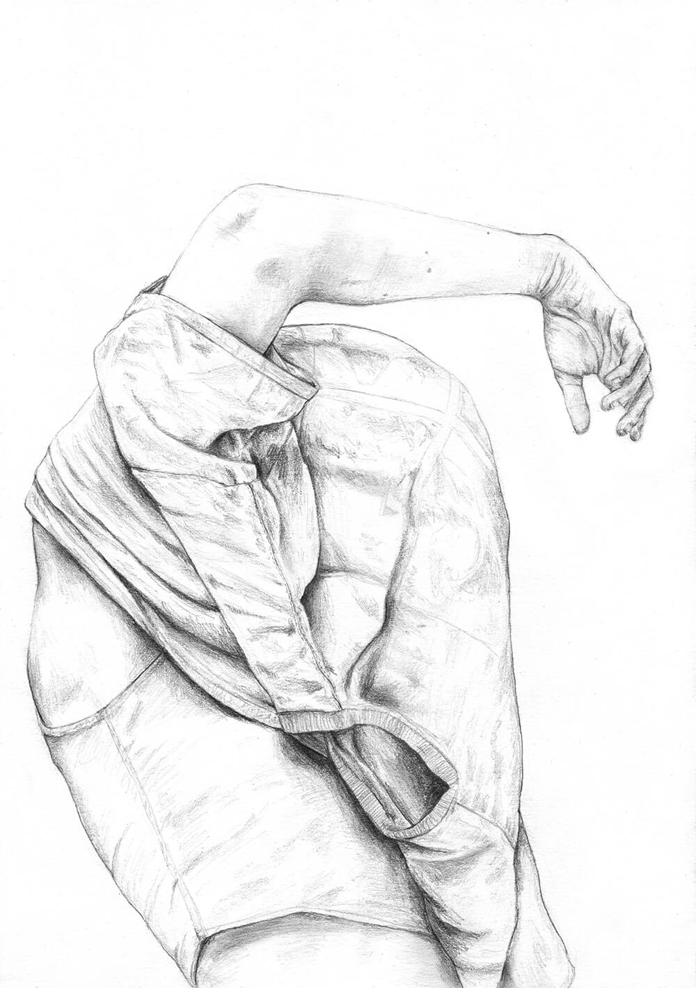 Dressing Study - A4 Original Drawing image 0