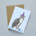 Party cat illustrated greeting card image 0
