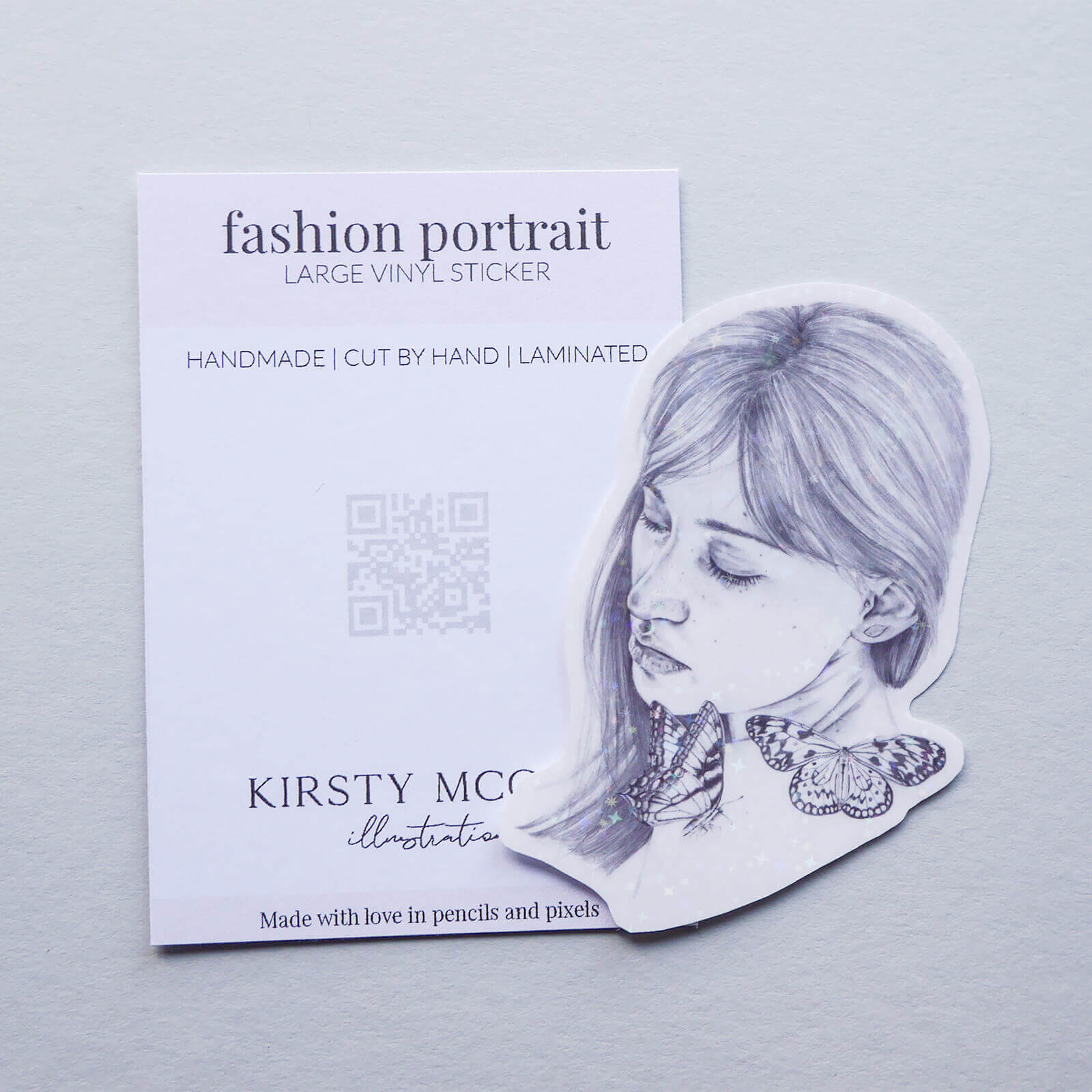 'Butterfly' Portrait Vinyl Sticker image 2