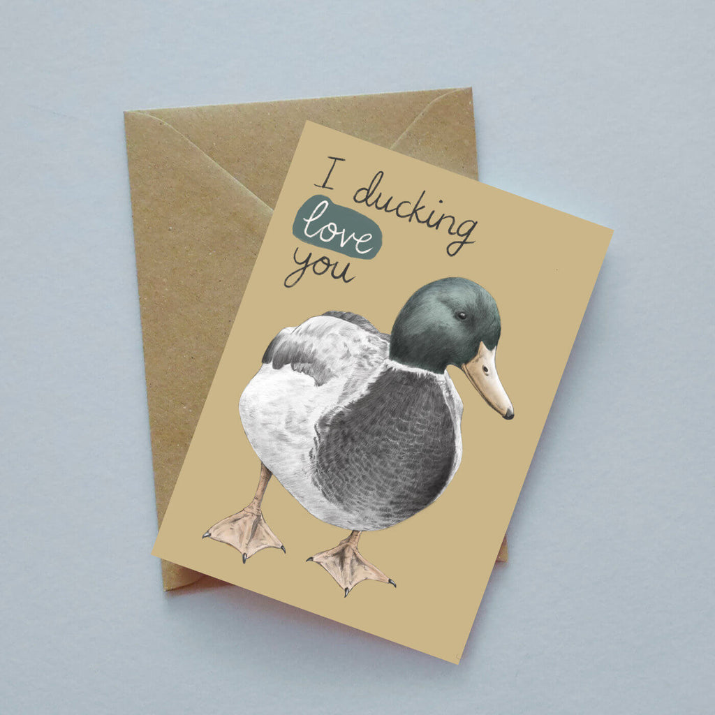 Ducking love you illustrated greeting card image 0