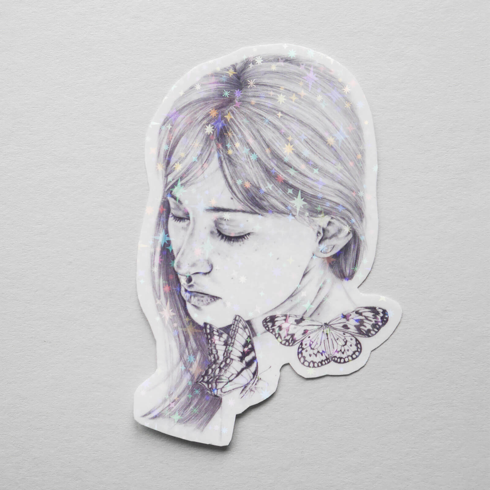 'Butterfly' Portrait Vinyl Sticker image 1