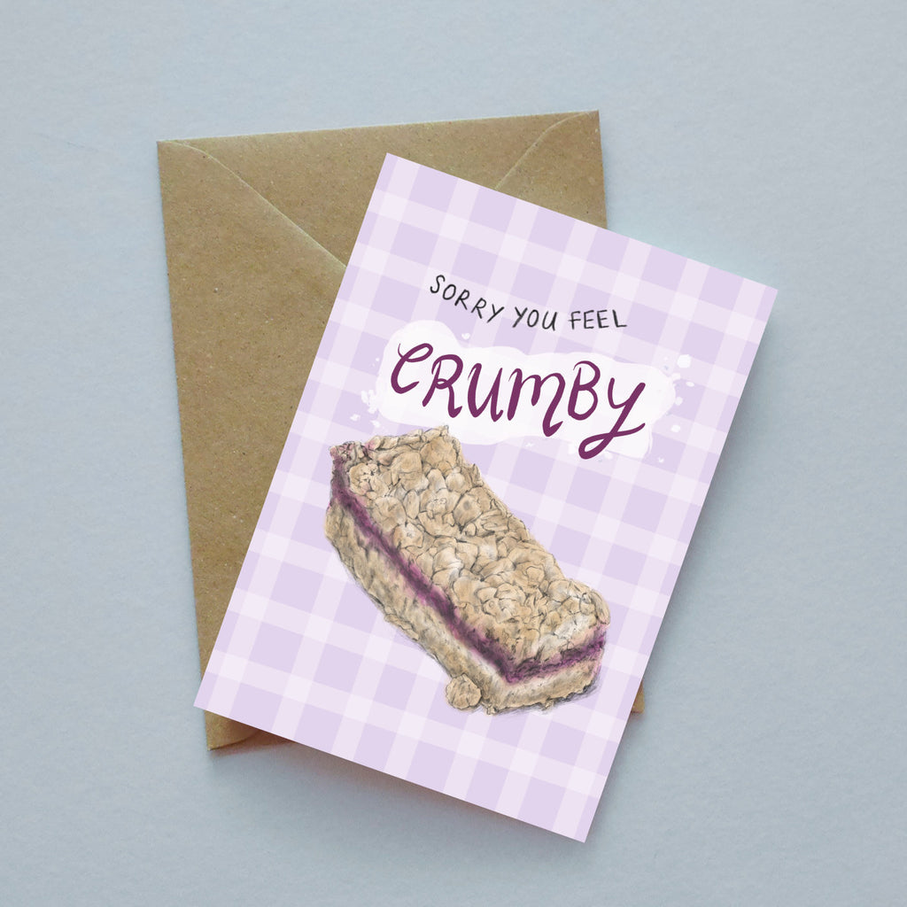 Crumble - crumby or oh crumbs or blank - illustrated greeting card