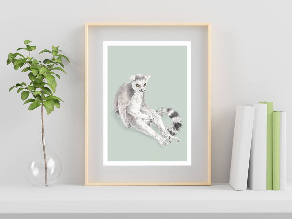 Lemur illustration - art print