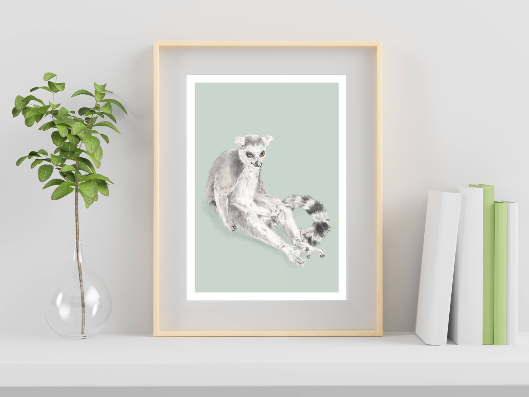 Lemur illustration - art print