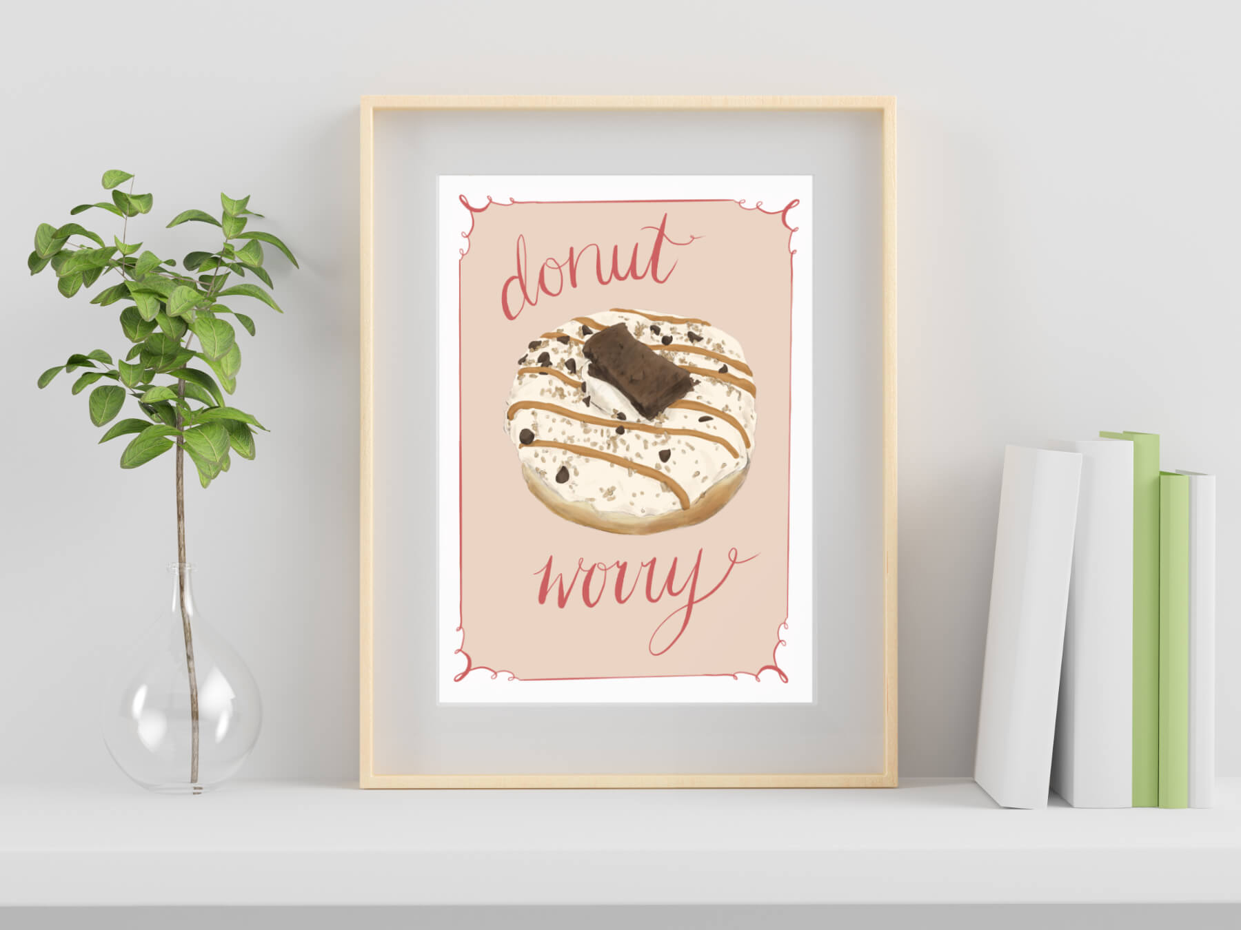 Donut Worry illustration - art print
