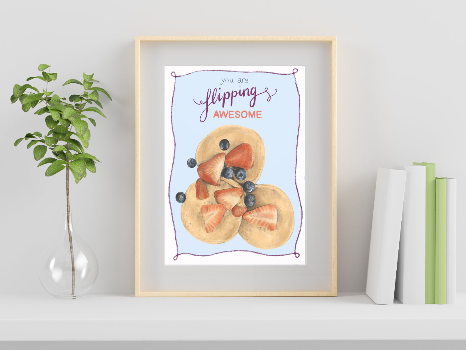 Flipping awesome pancake illustration - art print