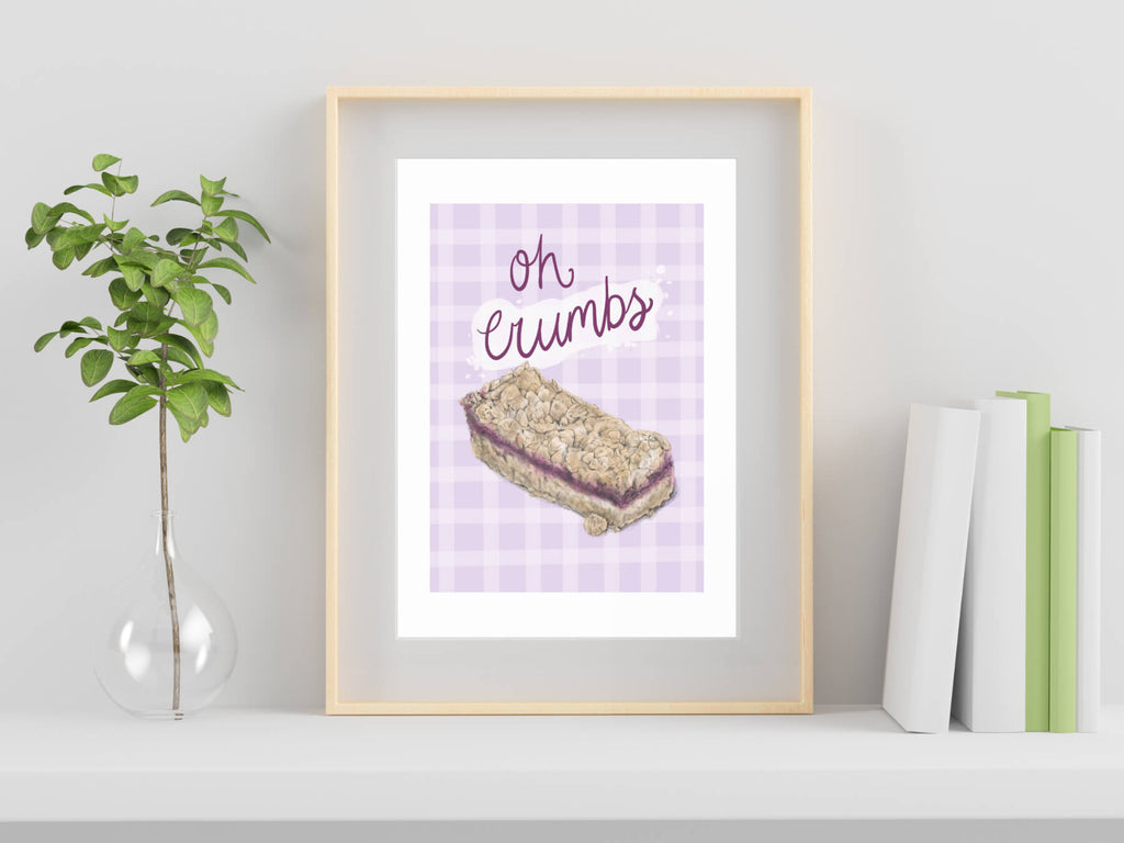 'Oh crumbs' crumble illustration - art print