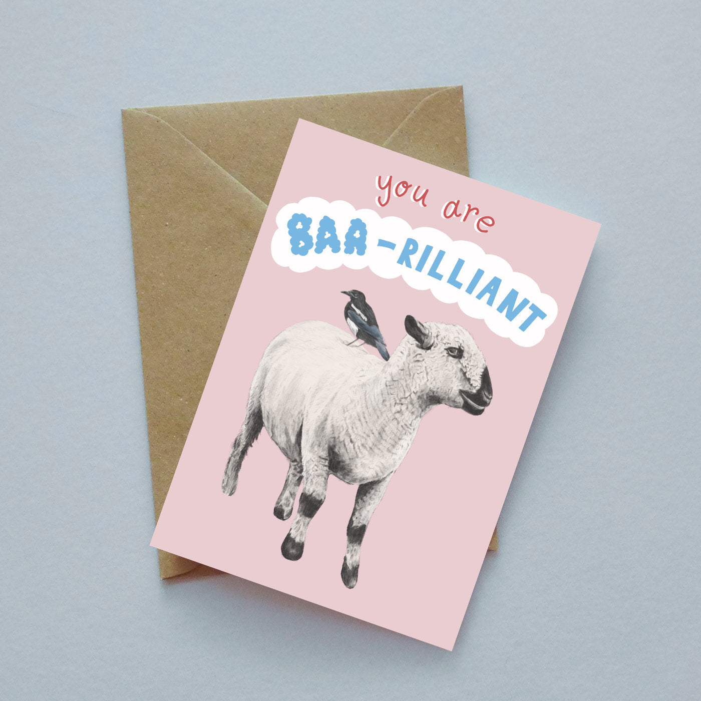 Sheep baa-rilliant illustrated greeting card
